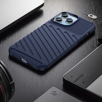 For iPhone 14 Pro Max 14 Plus Shockproof Anti-Slip Armor Soft Rubber Slim Case