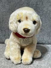 FAO Schwarz Golden Retriever Lab Puppy Plush Realistic Red Collar Stuffed Animal