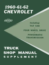 1960 1961 1962 Chevrolet Truck Shop Service Repair Manual Book Supplement Guide