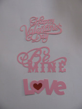 HAPPY VALENTINE'S DAY BE MINE LOVE Die Cuts 3 Pieces Pink NEW