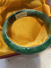 58mm Certified Grade A Myanmar Natural Grade A Green Jadeite Jade Bangle 9313