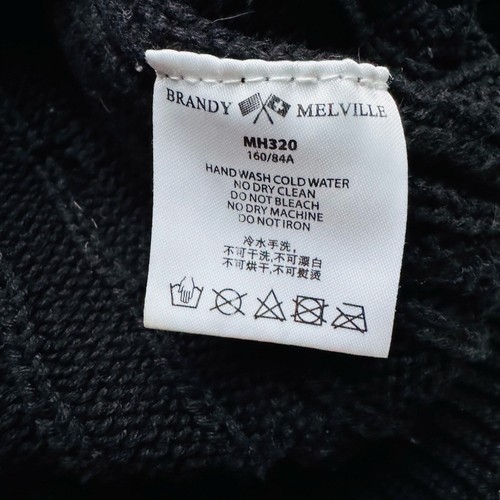 Brandy Melville Oversized Black Brianna Cotton Cable Knit Slouchy Sweater - Picture 11 of 16