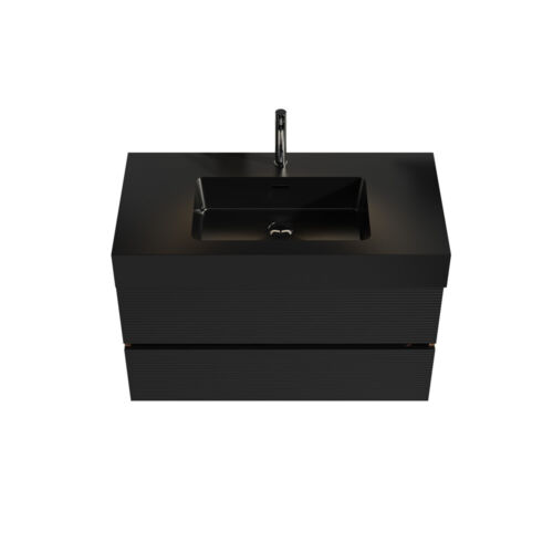 36" Wall Mounted Bathroom Vanity w/Sink,2 Drawer,Floating Vanity Storage Cabinet - Picture 6 of 8