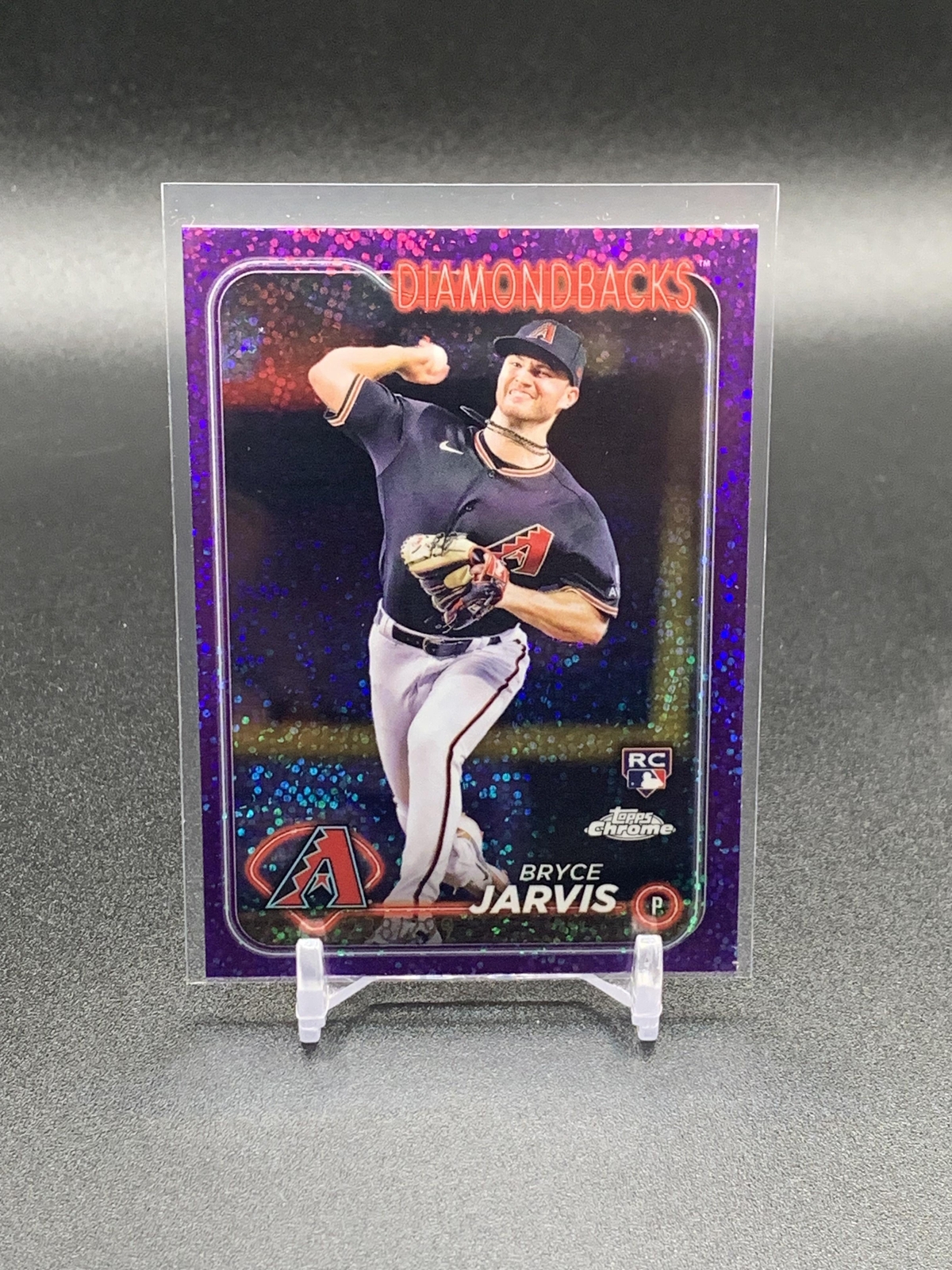 2024 Topps Chrome Bryce Jarvis 75 RC Purple Speckle Refractor /299 Diamondbacks
