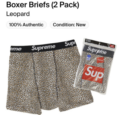 Supreme Hanes Leopard Boxer Briefs!!!SS19!!Size Small!D/S Very