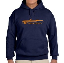 1965 1966 Ford Mustang Convertible Classic Navy Blue Hoodie Sweatshirt FREE SHIP