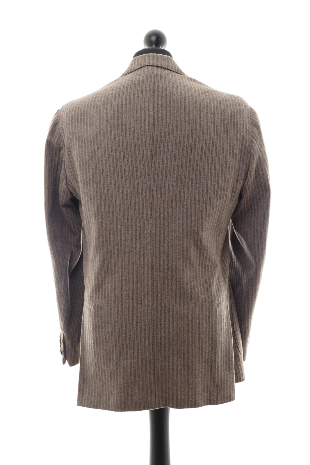 Barba Napoli Giacca JIMMY 50 Beige Grigio Righe una Fila 3 Knopf Lana come Nuovo