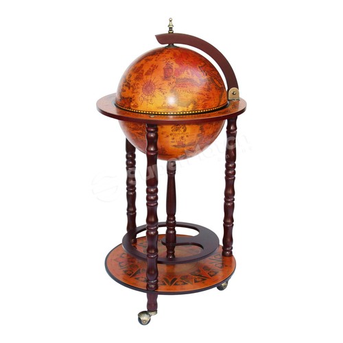 Mini Bar Cabinet Antique Globe Bar Drinks Serving Trolley Cart Alcohol Storage - Picture 8 of 9