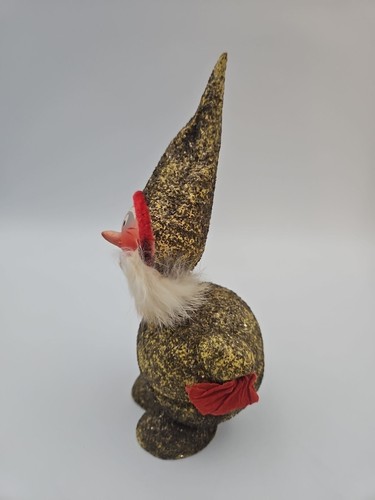 Vintage Paper Mache Gold Glitter Santa Nodder Container Germany - Picture 4 of 9