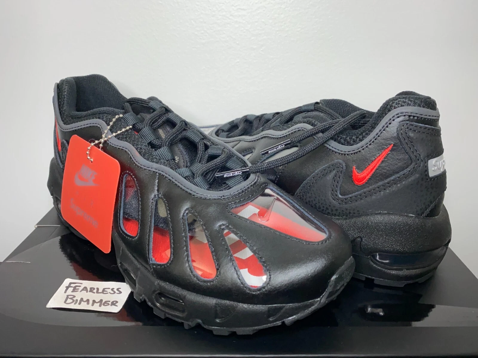 Nike AIR MAX 96 Supreme taille 6,5 noir transparent CV7652 002