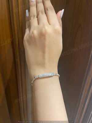 4 Ct Simulated Diamond Pretty Women's Bolo Bracelet 925 Sterling Silver Plated
