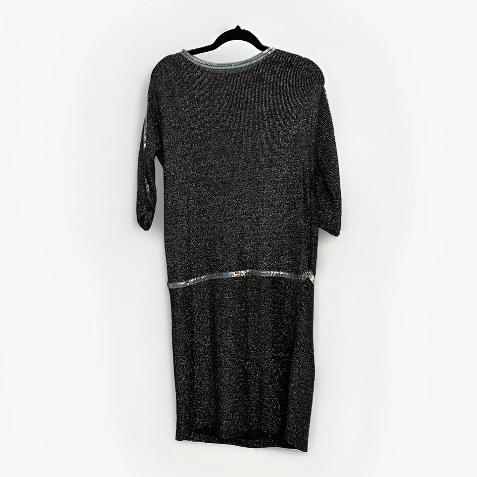 Impresionante Vestido Disco Baker Payne Vintage Años 70 80 Malla Lentejuelas Talla 8/10 M Defectos Foto 3 de 4