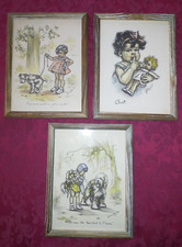 Germaine Bouret:Trois illustrations encadrées XX siècle