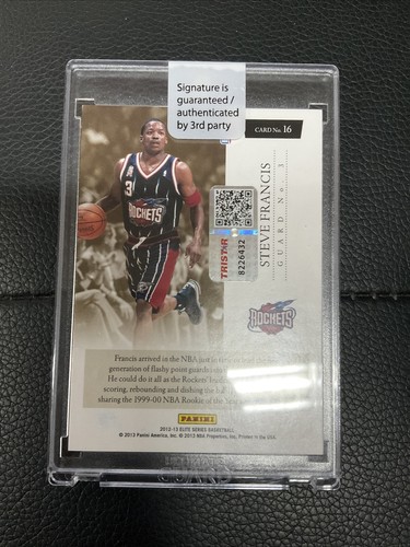 1999-00 Skybox Premium Prime Time Rookies Steve Francis RC Auto Inscription COA - Picture 2 of 6