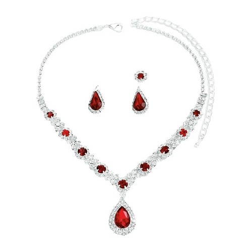 Collier Vintage En Forme De Larme Avec Cabochon Bleu Scintillant Et Strass - Argent 925