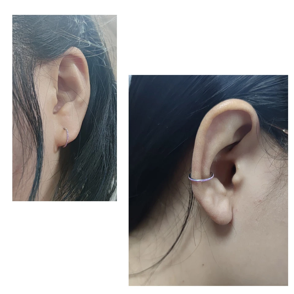 16G Opal CZ Nose Hoop Rings Septum Clicker Surgical Steel Daith Tragus Piercing - Image 4 of 4