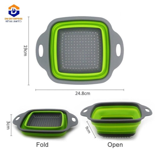 kitchen collapsible colander Folding strainer silicone Space-Save Sieve Cooking - Picture 10 of 20
