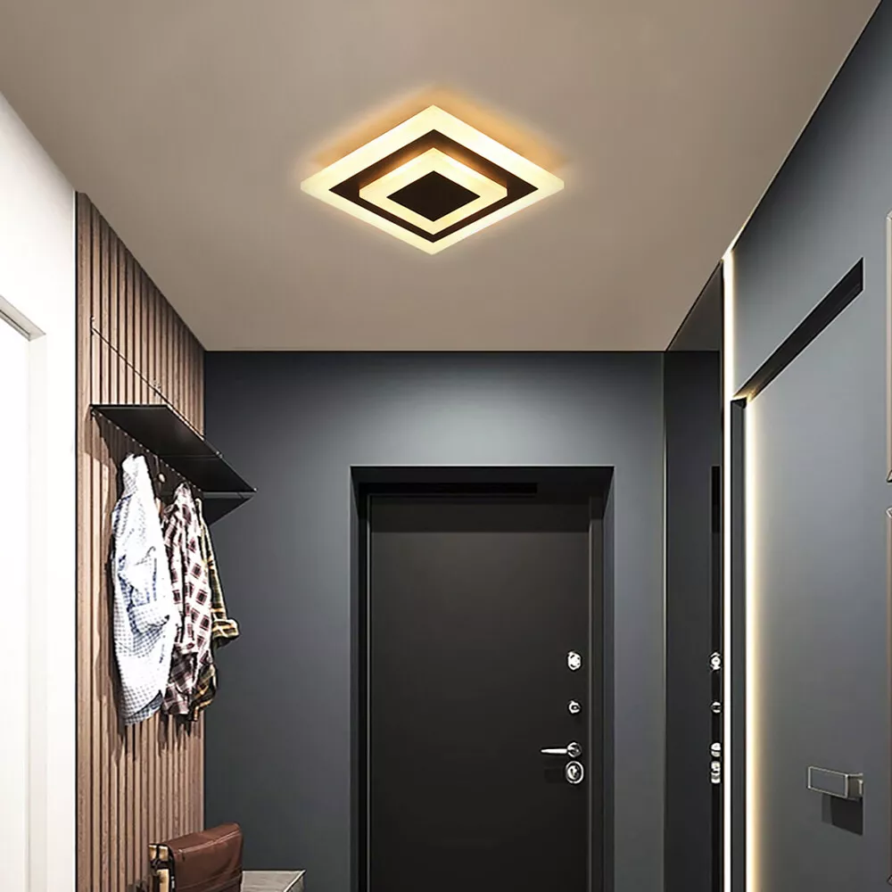 Square Ceiling Light Night Lamp Hallway Loft Fixture Dimmable Modern Simple