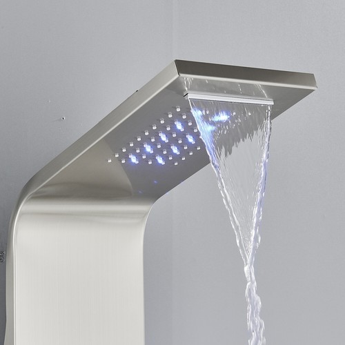 LED Panel de Ducha Moderna Acero Inoxidable Columna de Hidromasaje Para Baño - Imagen 175 de 207