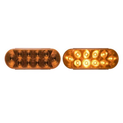 Optronics STL-72ABK 6 Inch Oval Amber LED P/R/T Light with Grommet and Pigtail