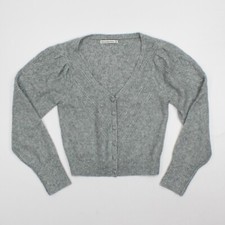 Abercrombie  Fitch Acrylic Nylon Cardigan Sweater Button Front Gray Medium