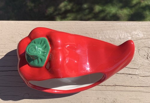 Boston Warehouse Trading Corp Ceramic Red Pepper With Side Opening Sponge Holder - Picture 4 of 5