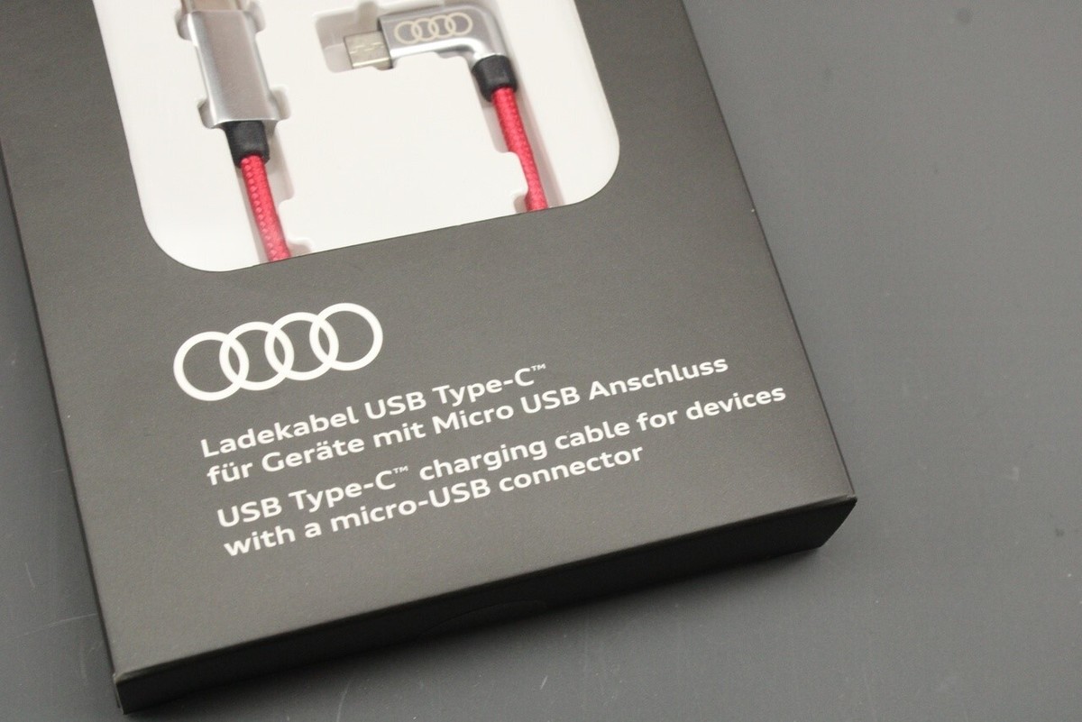 AUDI Charging Cable USB-C To USB-C Connection Cable Angled Red 8S0051435L | UK