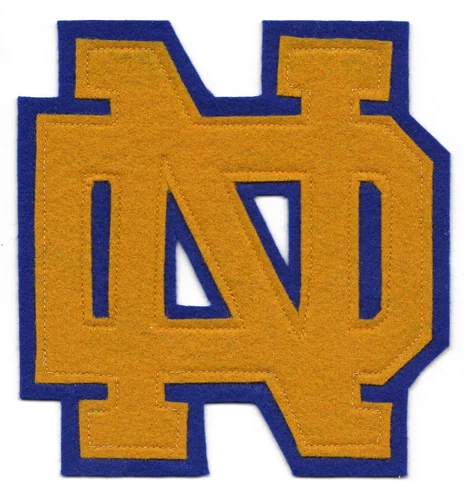 VARSITY FELT LETTER LETTERMAN JACKET PATCH NOTRE DAME ND VINTAGE GOLD BLUE RARE