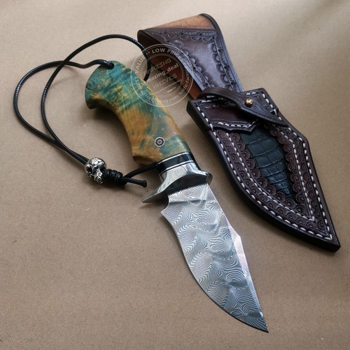 JAPANESE DAMASCUS VG10 HUNTING KNIFE BOWIE KNIFE FIXED BLADE TACTICAL SURVIVAL - Picture 7 of 12