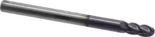 Accupro 4mm Diam, 8mm LOC, 4 Flute Solid Carbide Ball End Mill AlTiN Finish, ...