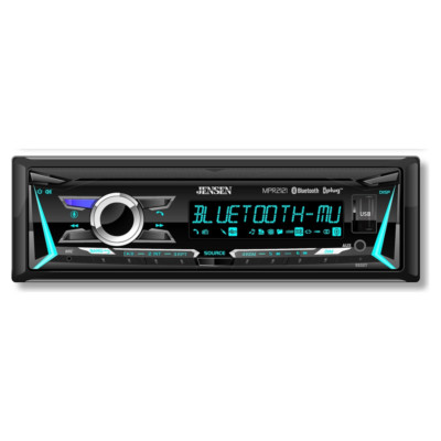 Jensen MPR2121 1-DIN In-Dash Mechless Bluetooth Digital Media Receiver with RGB