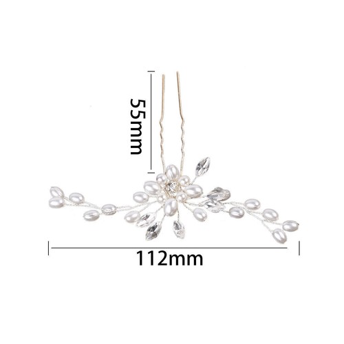 Bridal Flower Wedding Hair Pins Bridesmaid Crystal Diamante Pearls Clips Grip - Picture 11 of 11