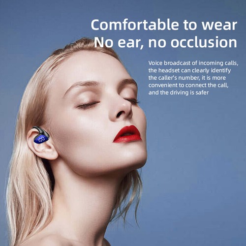Single Earphone Bluetooth Open Ear Earbud Hands-free Call Headphone with MIC - Picture 3 of 14