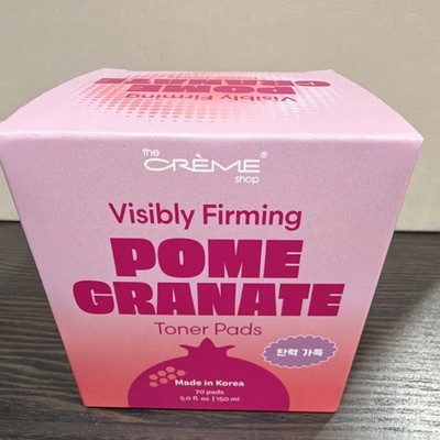 The Crème Shop Pomegranate Toner Pads Firming Hydrating Vegan 70ct 5oz