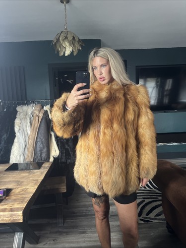 Vintage Stunning Real Fox Fur Coat Jacket Uk10/12 Vulpes Vulpes - Picture 6 of 10