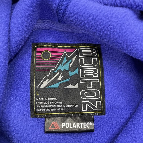 Vintage Burton Polartec Hoodie Periwinkle Blue Gr. L Spellout - Bild 4 von 9