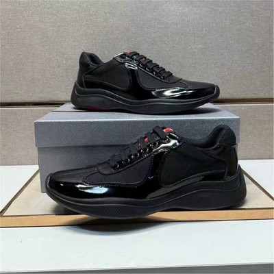 PRADA America Cup Sneaker Black Men's Shoes Free Shipping