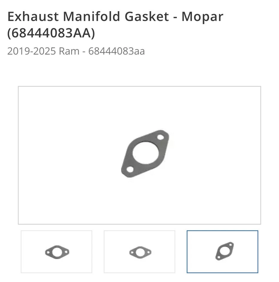 Junta colector escape Mopar 68444083AA 2019-2015 Ram 2500 3500 Foto 3 de 3