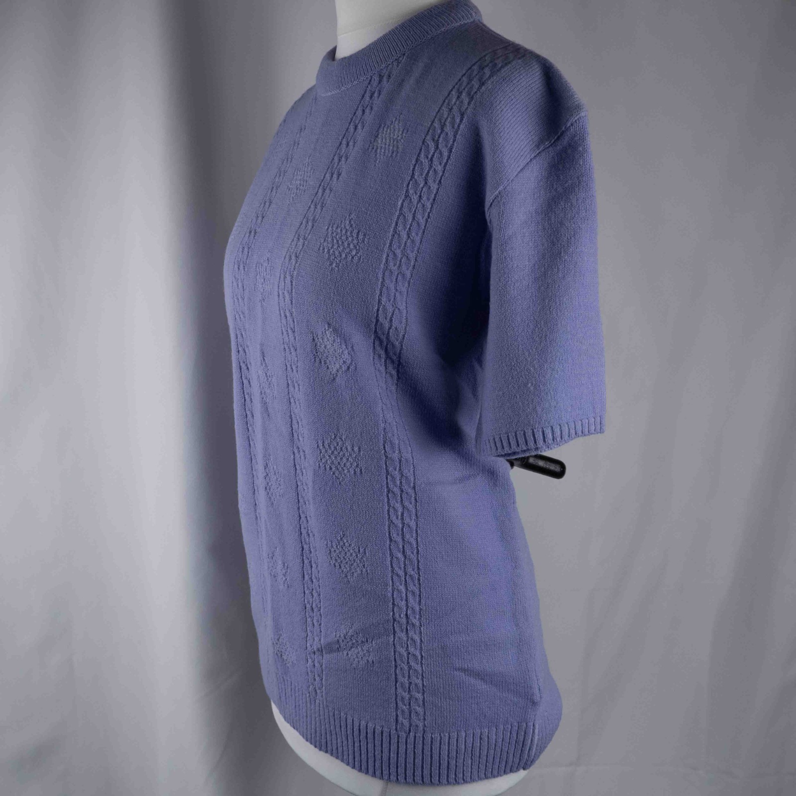 Pure & Natural Lilac Short Sleeve Line Pattern S/M Jumper New With Tag RRP £17 image 3