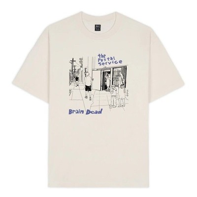 Brain Dead x The Postal Service T-Shirt Give Up 20th Anniversary Natural S New