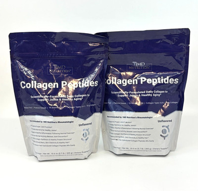 1MD Nutrition Collagen Peptides Powder Unflavored 10.6oz 2 Pack BB 10/2026 NEW