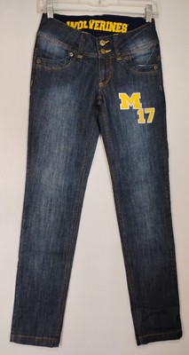 E5 College Classics Women's Jeans Michigan Wolverines Size 1 Dark Wash NWT.  O5