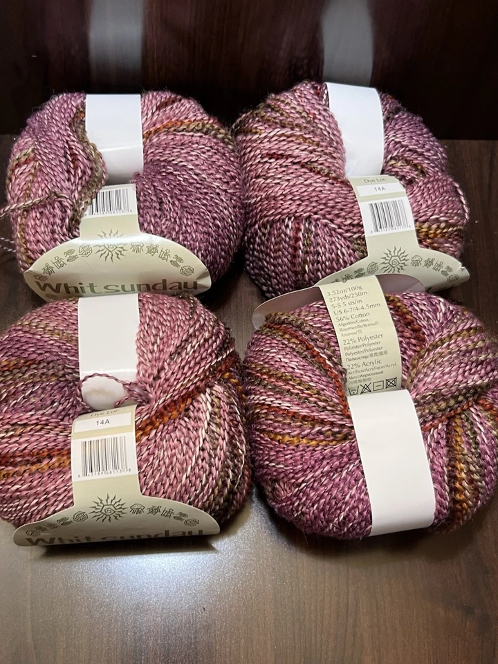 Queensland WHITSUNDAY Yarn Tweed Cotton /  Acrylic blend 3.5oz ea. Set of 4 - Image 2 of 4