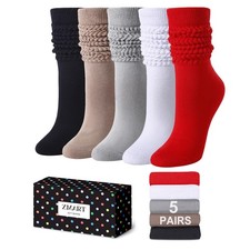 Women's Long Slouchy Scrunch Socks - Cotton Tube Boot Socks Gifts for Girls 8...