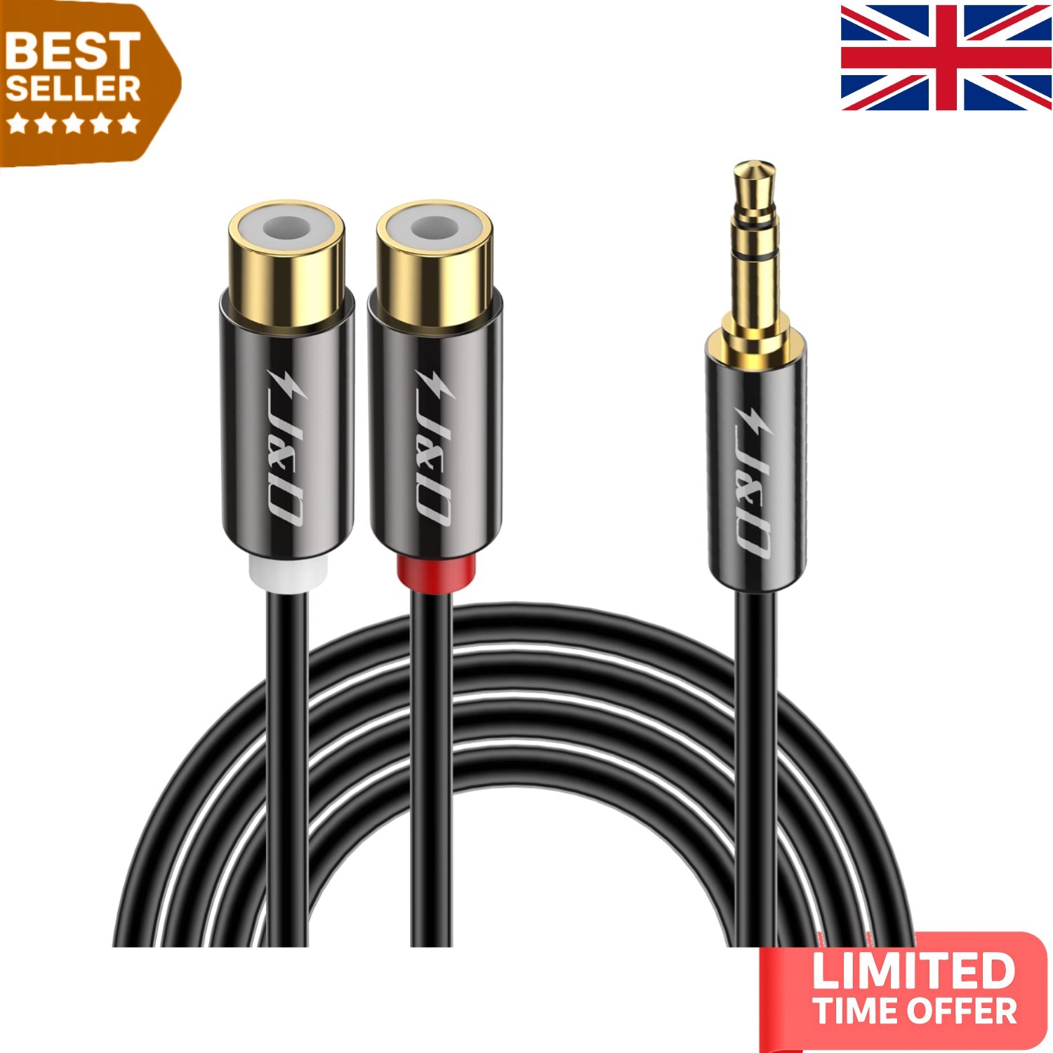 Versatile 3.5mm to RCA Cable - 2.1 Meter High-Quality Audio Connection
