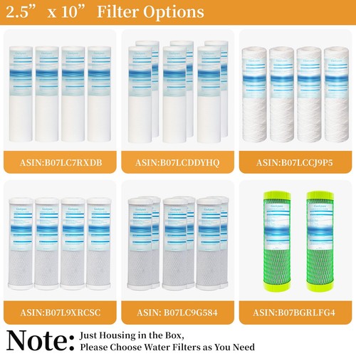 Geekpure 10-Inch Whole House Clear Water Filter Housing - 3/4" NPT Brass Port... - Picture 7 of 8