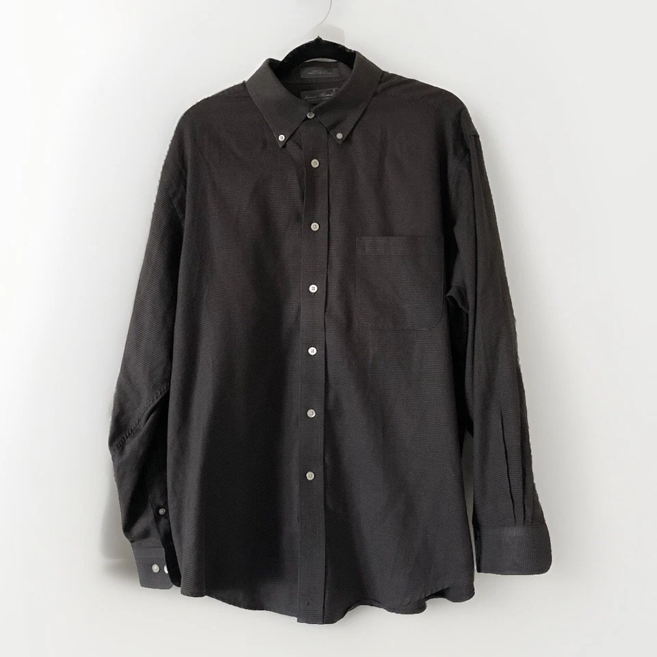 Daniel Crémieux Signature Dress Shirt Black And Cream houndstooth Pattern Size L - Image 2 of 4