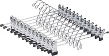 12 Pack Heavy Duty Add on Metal Pants Skirt Hangers, Stackable Add-On Metal Clot