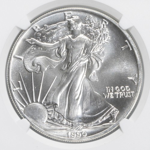 MS69 1990 American Silver Eagle NGC Brown Label *1924 - Picture 3 of 5