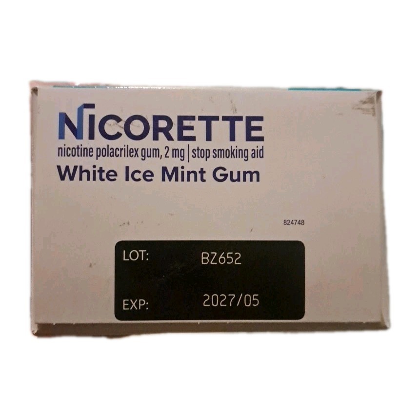 Nicorette 2mg Nicotine Stop Smoking Aid Gum, White Ice Mint - 160ct. Exp 2027